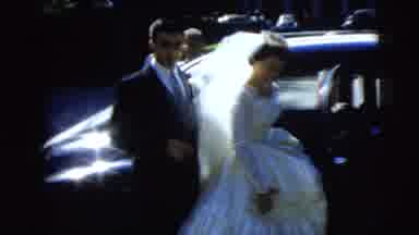 Camden New Jersey (1962): Vintage Bride And Groom Getting Into Car Leaving The