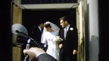 Camden New Jersey (1962): Newly Married Couple Leaving The Church On Their Wedding