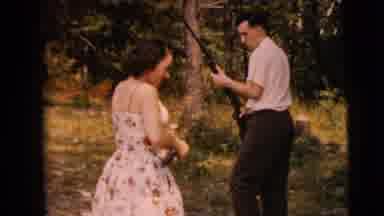 Camden New Jersey (1962): Two Ladies In Runner Dress An A Guy In Shirt Are Playing
