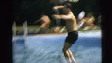 Camden New Jersey (1962): A Man Jumps Into The Water At A Swimming Pool On A