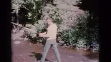 Cottonwood Arizona (1964): Man Fly Fishing In Shallow Stream