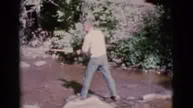Cottonwood Arizona (1964): Man Standing At A Creek Using A Fishing Pole To Fish