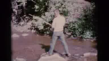 Cottonwood Arizona (1964): A Man Fishing N A Shallow Stream