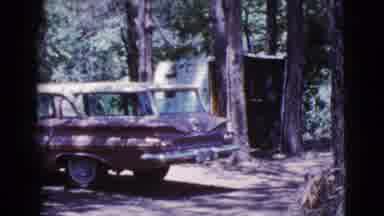 Cottonwood Arizona (1964): An Old Station Wagon Sitting At A Campsite With A