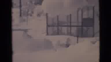 Clarkdale Arizona (1966): Snow Covered House With Man Wearing Black Shirt