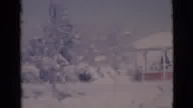 Clarkdale Arizona (1966): Snowy Area With A Gazebo A Building And A Car All