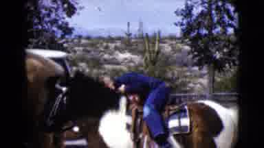 Clarksdale Arizona (1968): Two Young Boys Each One On Different Horse Acting Silly