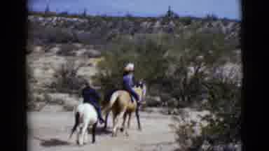 Clarksdale Arizona (1968): Three People Are Riding On Three Horses In A Path