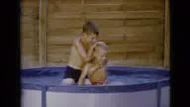 Clarksdale Arizona (1968): Two Little Boys Are Playing In An Above The Ground Pool