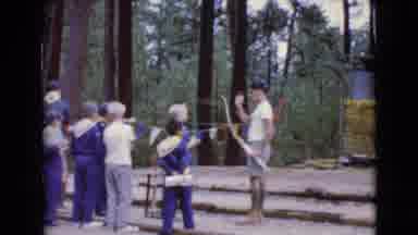 Clarksdale Arizona (1968): A Group Of Young Boy Scouts Learning Archery Using Long