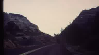 Grand Canyon Arizona (1972): Vehicle Driving Nature On A Blacktop Road Through The