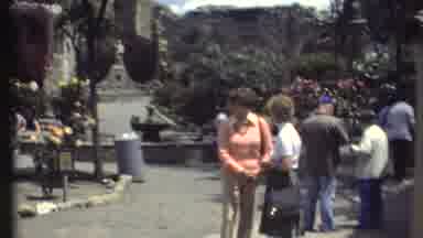 Grand Canyon Arizona (1972): People In A Courtyard Area Filled With Trees And