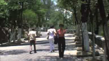 Mexico City (1973): Men And Women Walking Through Park Waving