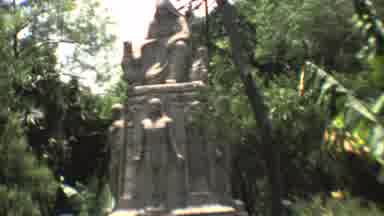 Mexico City (1973): Static Shot Of Ancient Statue Hard Cut To Veranda