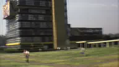 Mexico City (1973): Black Multistory Building With Decorative Protrusion Jutting