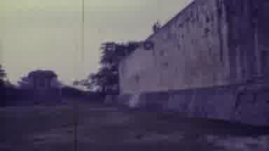 Yucatan Mexico (1973): Vintage Video Showcasing A Large Brick Wall And Courtyard