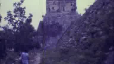 Yucatan Mexico (1973): A Picturesque Mountains A Sculpture And Trees On A Sunny