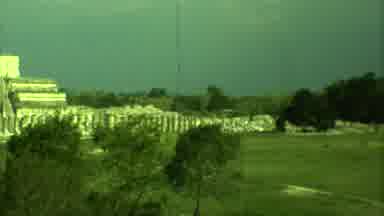 Yucatan Mexico (1973): Mayan Or Aztec Ruins Are Seen In The Distance Surrounded By