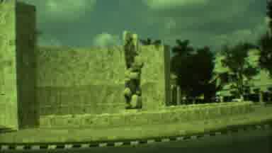 Yucatan Mexico (1973): A Old Structure At A Roundabout In The City With Moving