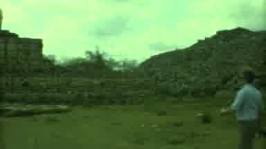 Yucatan Mexico (1973): People Walking Near And Around Old Ruin Style Buildings
