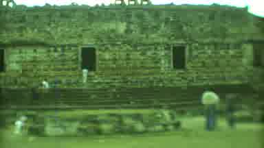 Yucatan Mexico (1973): Ancient Architectural Building Being Viewed By Bystanders