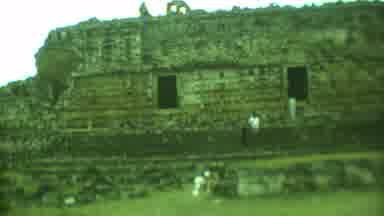Yucatan Mexico (1973): Old Building With A Person Standing Near It On A Sunny Day