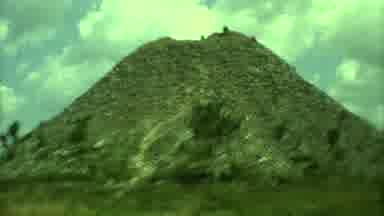Yucatan Mexico (1973): A Large Green Hill Poses Greatly Over The Small Countryside