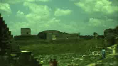 Yucatan Mexico (1973): Villagers Working In A Field Camera Pans To The Top Of A