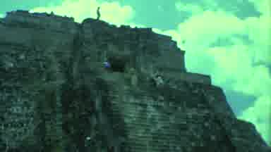 Yucatan Mexico (1973): A Man Stands On Top Of An Old Historical Site