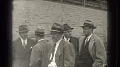 Cleveland Ohio USA (1939): Five Men In Suits And Hats Stand Outside A Building