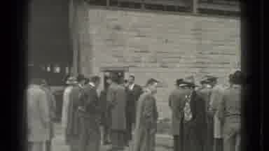 Cleveland Ohio USA (1939): Business Men Gathered Outside Building