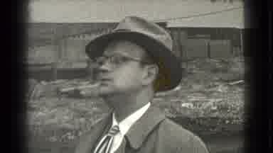 Cleveland Ohio USA (1939): Black And White Footage Of A Man Outdoors Smoking A