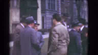 Cleveland Ohio USA (1939): Men In Business Suits Standing Outside In Front Of A