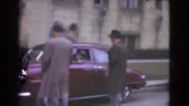 Cleveland Ohio USA (1939): Cars Passing Transport