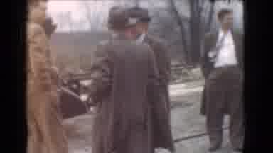 Cleveland Ohio USA (1939): Group Of Men Chatting Outside Near Cars Dressed In