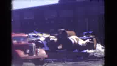 Cleveland Ohio USA (1939): Old Truck And Car Parked In Front Of A Factory With