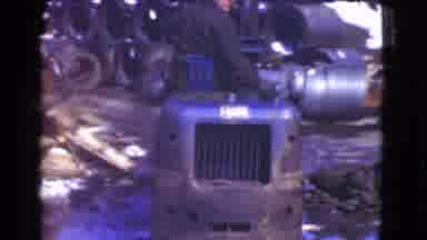 Cleveland Ohio USA (1939): The Man Quickly Reverses A Blue Forklift Then Shift