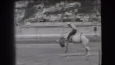 Denver Colorado USA (1941): Man Attempting To Stay On Horse While It Tries To Buck