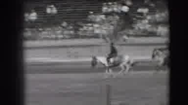 Denver Colorado USA (1941): Black And White Video Of Horses Running In An Arena