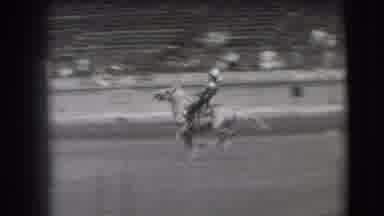 Denver Colorado USA (1941): Person Competing In Rodeo Competition On Horseback In