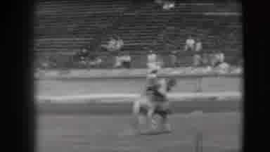 Denver Colorado USA (1941): Black And White Video Of Man Riding A Horse In An