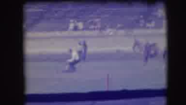 Denver Colorado USA (1941): A Person Is Riding A Horse And Lassoing Another Animal