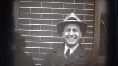 Joliet Illinois USA (1941): Couple In Love Laughing In A Hat On The Street In