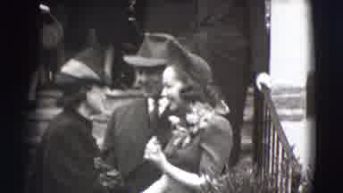 Joliet Illinois USA (1941): Group Of Adults Gathers On Staircased Dressed Up With