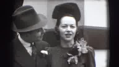 Joliet Illinois USA (1941): Couple Looking At Camera Very Well Dressed In Joyful