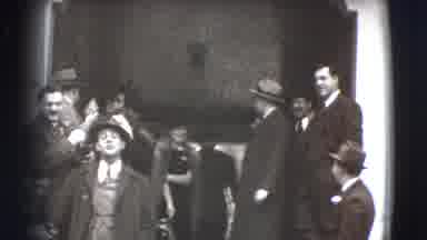 Joliet Illinois USA (1941): Woman In Fur Coat And Hat Walk Down Chapel Steps Lined
