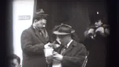 Joliet Illinois USA (1941): People Standing In Line Men In Suits And Hats Woman
