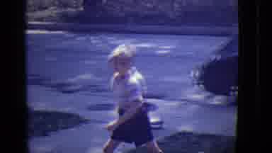 East Orange New Jersey (1946): Boy Happily Walks Up Onto Porch