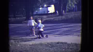 East Orange New Jersey-1946: A Little Boy About Two Years Old Riding A Tricycle