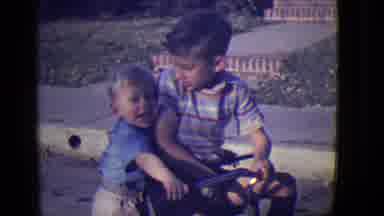 East Orange New Jersey (1946): Two Happy Little Children Playing And Talking On
